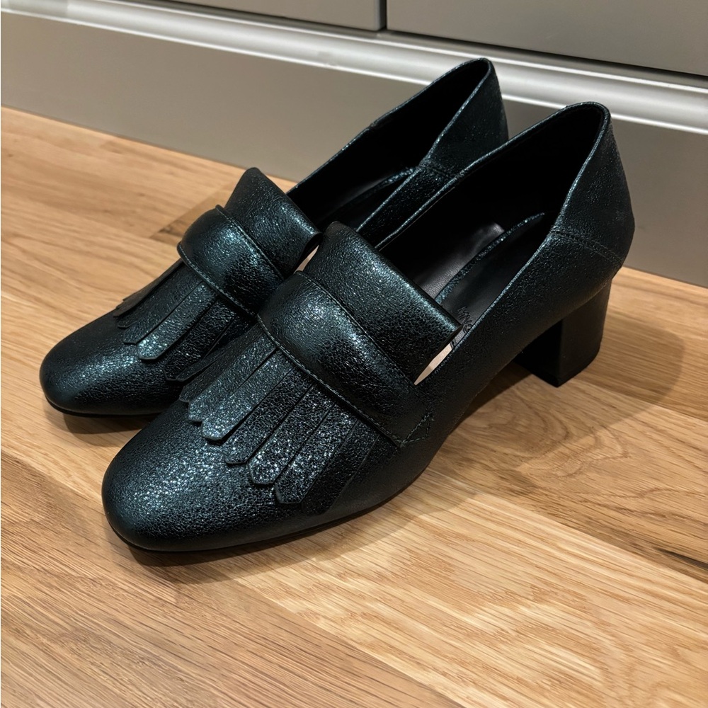 Mango (MNG) Green Block Heels sz 38 (7 1/2)